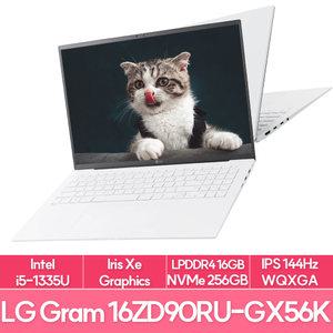 LG전자 그램16 16ZD90RU-GX56K 13세대 인텔i5 램16G NVMe256G 사무용 대학생 노트북 추천 EU