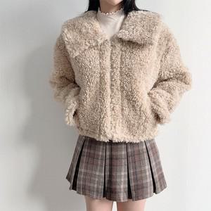 [러블리 부해보임X] 비숑 시어링 카라 퍼자켓  빅카라 뽀글이 크롭 자켓!