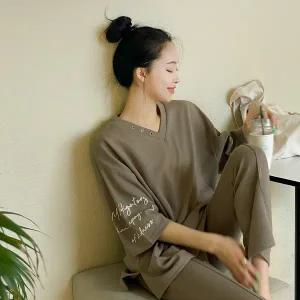 [핑크시슬리] SET/카인드 레터링 부츠컷 트레이닝세트