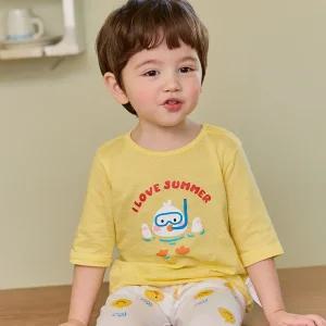 스노쿨링덕 칠부내의 무형광 국내원단 유아 아동 실내복 상하의세트 아기선물