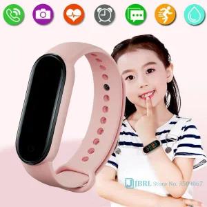스마트 워치 손목 밴드 키즈 팔찌 어린이 피트니스 트래커 심박수 모니터 소녀 용 소년 학생 방수 시계 안