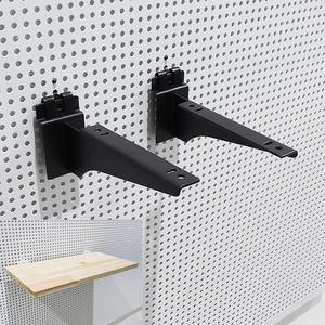 타공판 목재선반 날개 (블랙) (150~450mm) / 타공 철재 나무선반 받침대 매장 진열 수납 정리 DP