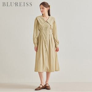 [블루레이스] 세일러넥카라핀턱원피스_B4S1OP3151