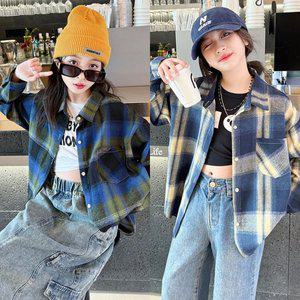 [삐삐네옷가게]여아 주니어 빈티지 체크 셔츠