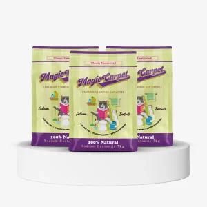매직카펫 고양이모래 중간입자 무향 7kg X 3개