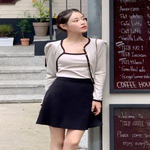 (MADE/3기장/SL/여리핏) 로즐리 베이직 3기장 플레어 스커트 sk4944