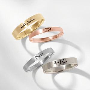 [골드팡] 14k 마이드로잉 이니셜 각인반지 2.6mm