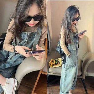 [삐삐네옷가게]여아 주니어 어반 데님 멜빵 바지