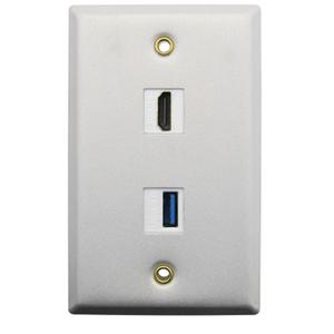 각1포트 HDMI USB3.0월플레이트 모듈 플러그 FF 벽매립 시공