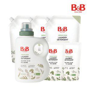 비앤비 비건 섬유세제 1500ml 용기형 1입+리필형 3입+증정품