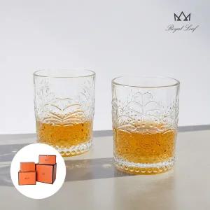 [롯데백화점]로얄리프 헬리오스 위스키 언더&물잔 2P세트 / 클래식 언더락잔 카페유리잔 온더락잔