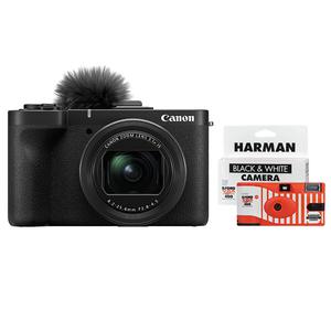 (컴온탑) 캐논 PowerShot V1 하이엔드 카메라 + 포토리뷰 감성 가득 흑백 일회용 카메라