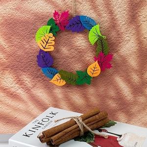 [가을환경] 낙엽 펠트 우드 리스 만들기 - 1인세트