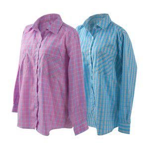 제이케이 여성 캐주얼 체크셔츠 남방 작업복 농사 일복