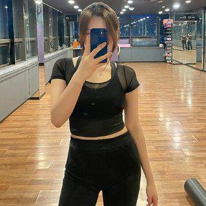 고품질 레이어드크롭티 반팔 운동복 트레이닝 요가 p 사이즈 에버라스트nasa 반팔티숙 트레이닝 (WFHV301)
