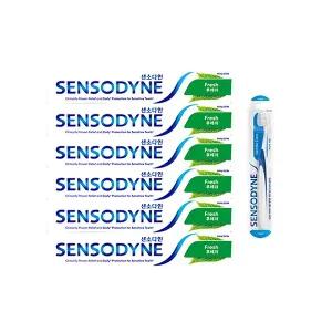 센소다인 시린이케어 치약 후레쉬민트 100g, 6개 + 젠틀 칫솔 1입,1개