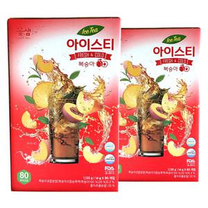 꽃샘 복숭아 아이스티 홍차 분말 14g 80T 2개