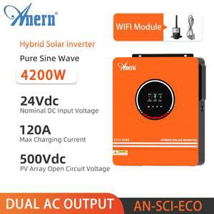 Aernn Mppt 태양광 인버터, 순수 사인파 이중 출력, MPPT 80A 3KW, 오프 그리드, 24V,