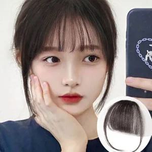 여성 뱅 앞머리 자연스러운 붙임머리 내추럴 가발-WFGFBOH