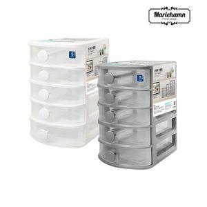 [매직크린]MAGICCLEAN 반투명 서랍 프리티 서랍장 5단 그레이