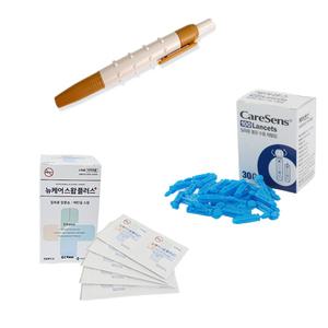 알뜰 사혈기 세트 + 란셋 100 + 알콜솜 100 사혈침 채혈용품