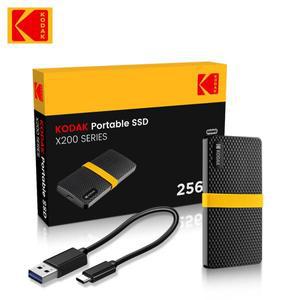 KODAK X200 미니 휴대용 외장 SSD, USB 3.1 Gen 2 C타입 솔리드 스테이트 드라이브, 고속 솔루션, 1TB,