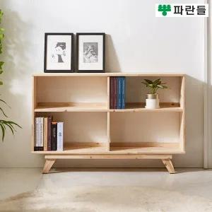 [착불배송] 파란들가구 1200 삼나무 2칸 2단책장 원목책장 수납장식장