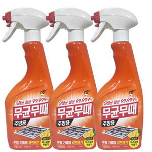 피죤 무균무때 주방용 750ml 3개 싱크대 가스렌지 청소세정제