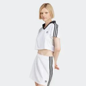 갤러리아 [ADIDAS]아디컬러 풋볼 자카드 브이넥 크롭 폴로 셔츠/JD2608