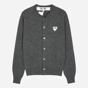 꼼데가르송 5S AX N061 051 3 화이트 하트 니트 가디건 그레이
