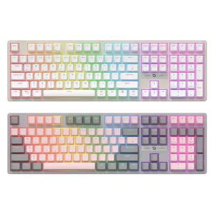 COX CK580 교체축 게이밍 기계식 키보드 그레이핑크 청축, WHITE 청축