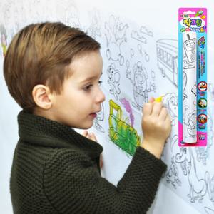 딱그림 컬러링롤1 지구 어린이 색칠공부 캐릭터 색칠도안 어린이집 미술도구 드로잉북 롤타입