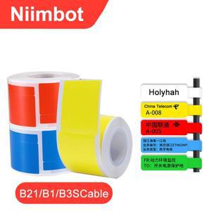 NIIMBOT 스마트 휴대용 프린터 케이블 라벨 상업용 완벽방수 컬러 스티커 자체 접착 태그 B21 B3S 롤