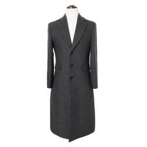 차콜 남성 롱코트 겨울 결혼식 하객패션 정장 코트 (WFI42L9)
