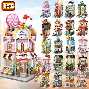 LOZ 블록 귀여운 미니 거리 저장소 어린이 교육 작은 상점 Brinquedos 모델 빌딩 벽돌 소녀 선물 1621 - 1652