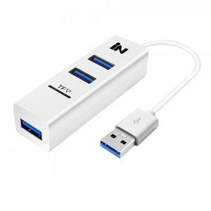 인네트워크 INV064 USB HUB 무전원 3포트 TF카드리더 화이트