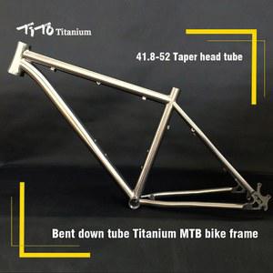 !!! TITO 티타늄 MTB 자전거 프레임 원피스 테일 후크 구부러진 튜브 41.8 52 헤드 26인치 27.5인치 29인치