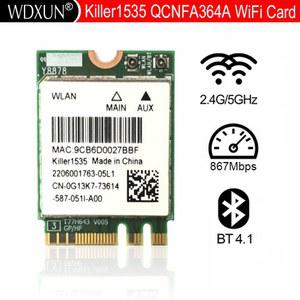 KILLER 535 525 QCNFA364A DELL ALIENWARE용 MSI GT72 GS60 GE62 GE72 PE60 PE70용 AC M.2 NGFF WIFI 카드 어댑터