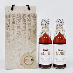 [10+1]통참깨 100% 고소담 참기름 (350ml x 2병) 선물세트