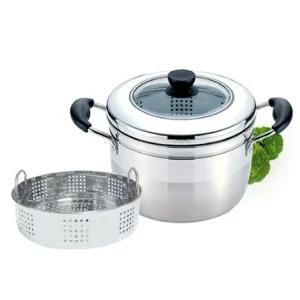 인덕션 찜기 찜냄비 찜통 채반 찜솥 20cm/냄비/찜기/전골냄비/스텐/라면/양수솥/찜통/계란삶는기계/스테인