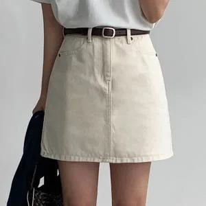 [에이와비][허벅지삭제핏/데일리템] (예쁘진)베이직코튼미니스커트 -2color/3size