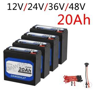12V 24V 36V 용 20AH LIFEPO4 실제 납산 배터리 전기 팩 자전거 용량 48V 교체
