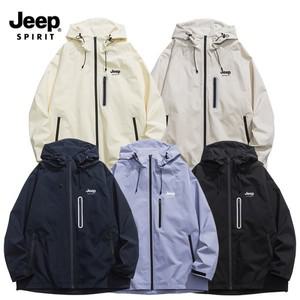지프 JEEP SPIRIT 하이넥 스트링 후드 방풍 방수 아웃도어 집업 점퍼 윈드브레이커 자켓 JP9292