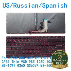 미국 러시아어 스페인어 백라이트 키보드 MSI GF63 8RC MS-16R1 얇은 9SD