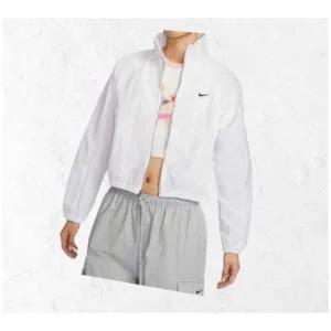 [나이키]NIKE 스포츠웨어 에브리씽 우븐 오버사이즈 리펠 UV 프로텍션 자켓 재킷 W - 화이트 블랙 HJ1000
