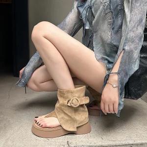 모제르 토오픈부츠 쪼리부츠 여름 워머 로우힐 여자