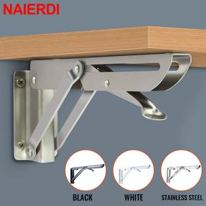 세면대브라켓 NAIERDI 2PCS 820 인치 스테인레스 스틸 접이식 각도 브래킷 선반 벤치 테이블 흰색 검은 철