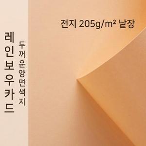 종이문화 레인보우카드 칼라 두꺼운 양면 카드지 205g 전지 No.26 피치 낱장 1매 색상지 색도화지 색지