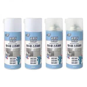 (리뉴얼) 크린위즈 곰팡이제로 방수왕 방수 스프레이 300ml 4개 크랙 누수 보수제 코팅제 외벽 균열 보수