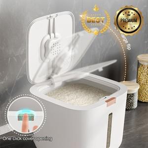 곤충 방지 습기 쌀 상자 곡물 봉인 된 항아리 5/10KG 뚜껑이있는 보관